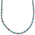 Southwest Sterling Silver Kingman Turquoise and Coral Bead Necklace KX121102